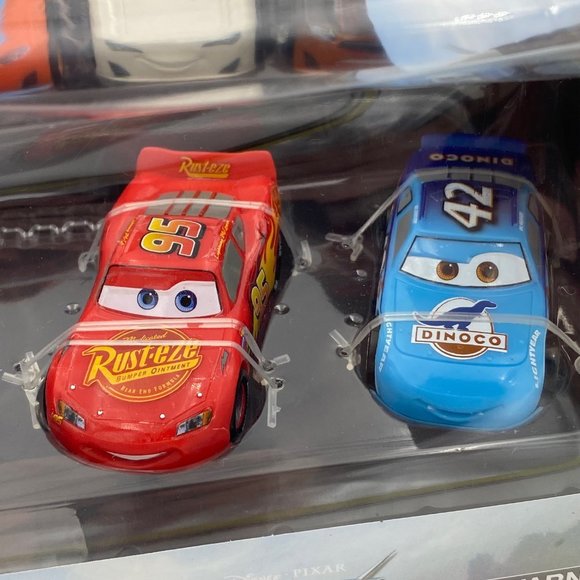 Disney Pixar Cars Deluxe 9 Figurine Set 2021 1/64 w/ Apple Car Package Damaged - Picture 10 of 10